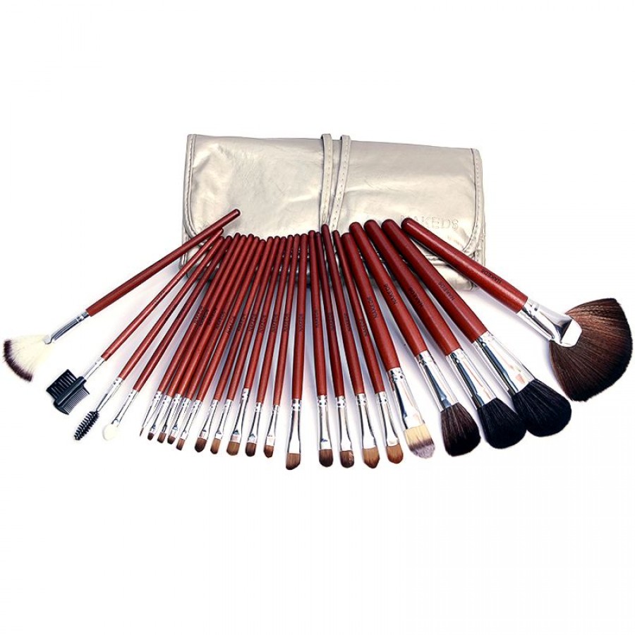 24 Pieces Naked 6 Brush Set With Leather Pouch