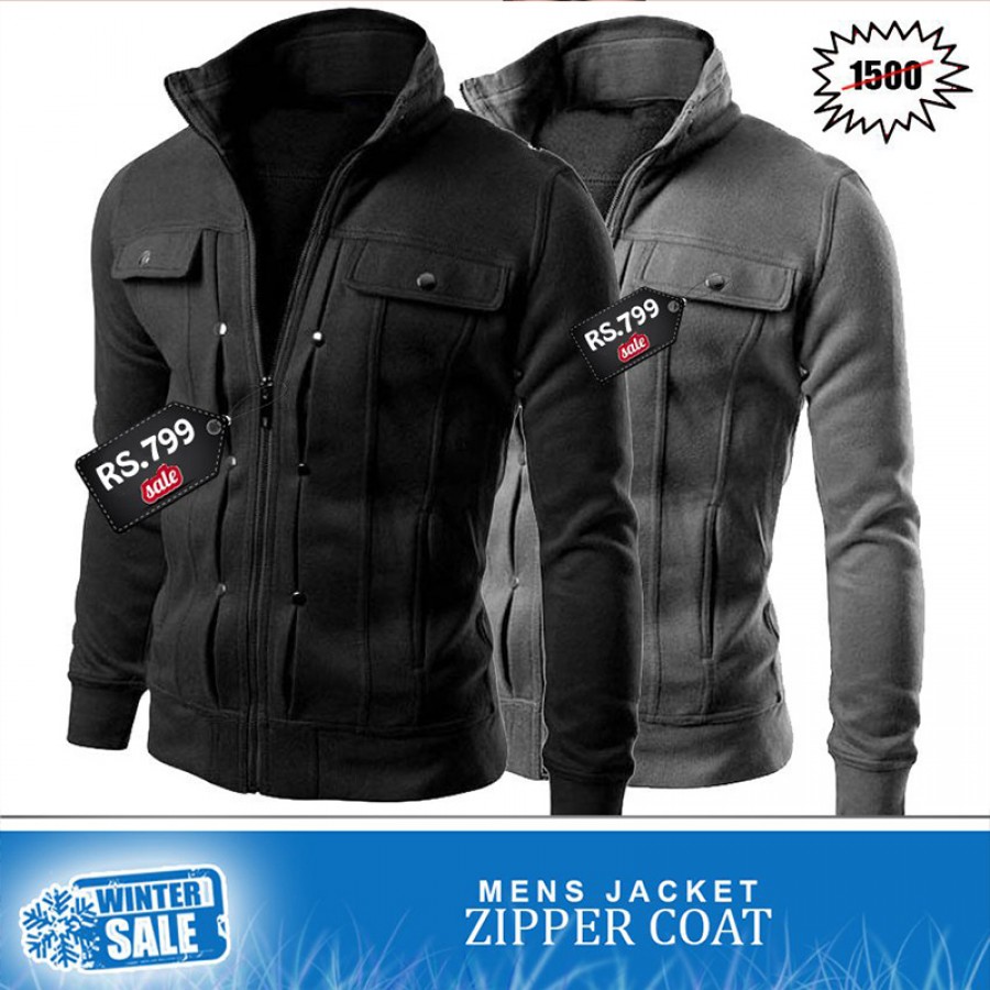 Mens Jackets Zipper Coats - Winter Sale