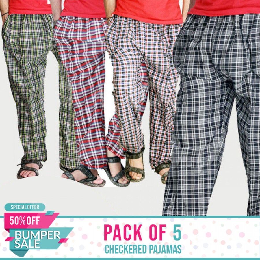 Pack of 5 Checkered Pajamas - Bumper Discount Sale