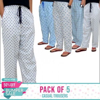 PACK OF 5 CASUAL TROUSERS - Bumper discount sale