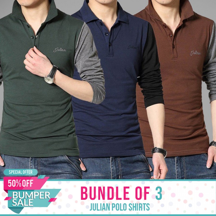 Bundle Of 3 Julian Polo Shirts - Bumper Discount Sale