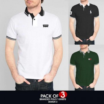 Pack of 3 ( Branded Polo T-Shirts ) Design 2