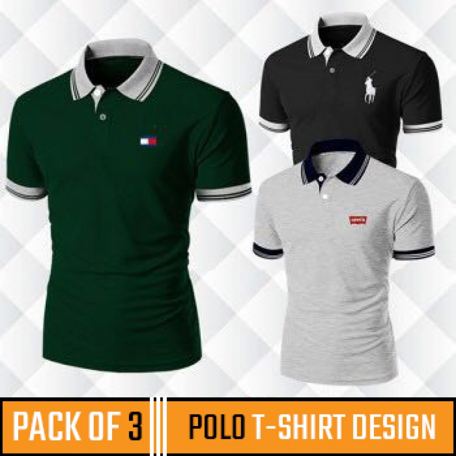 Pack Of 3 (Polo T-shirt Design)