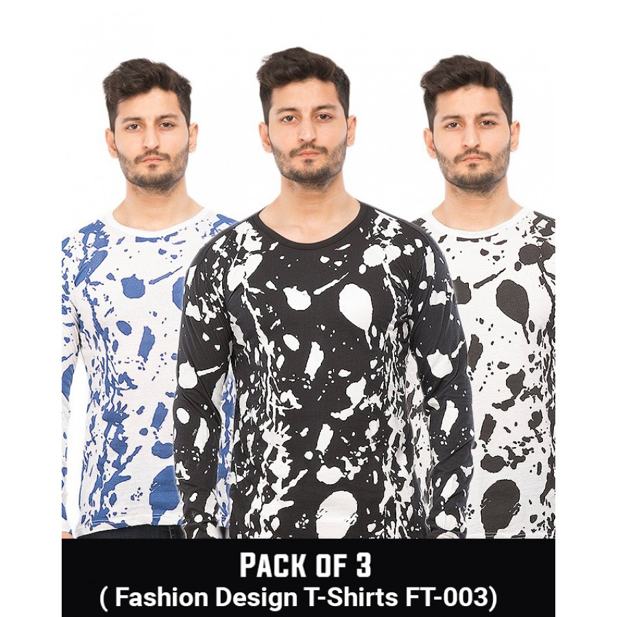 Pack Of 3 ( Fashion Design T-Shirts FT-003)