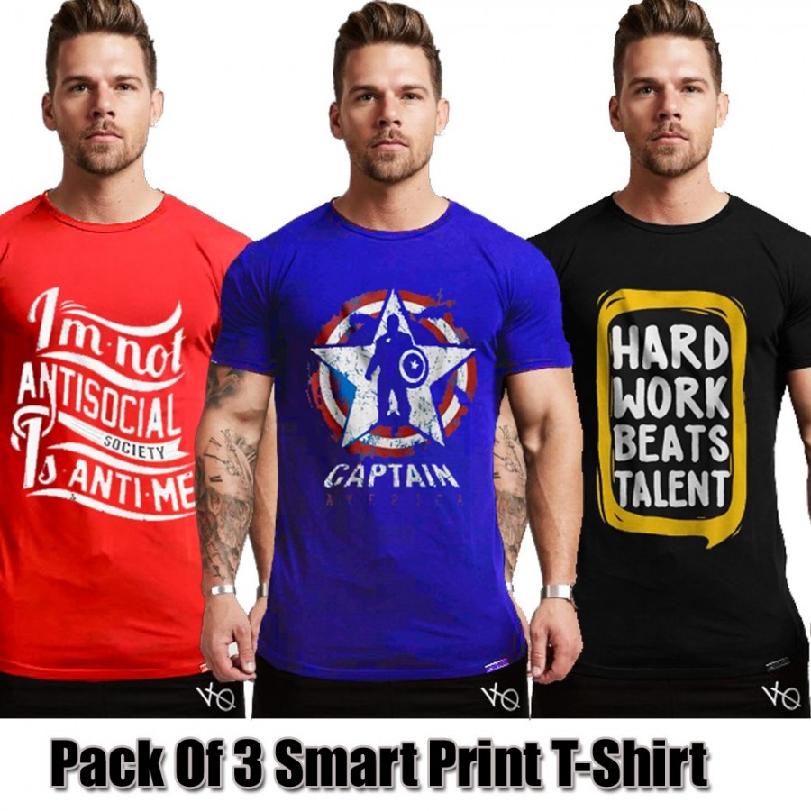 Pack of 3 Smart Print T-Shirt