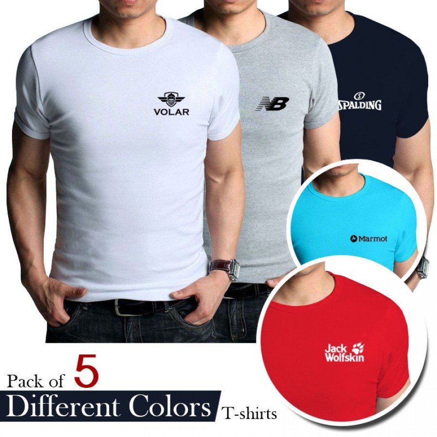 Pack of 5 Different Color Tshirts
