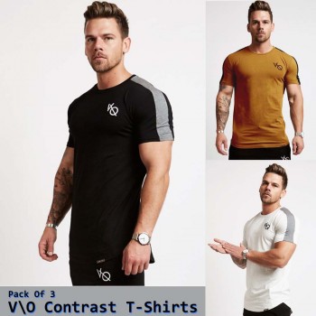 Pack of 3 V/O Contrast T-shirts