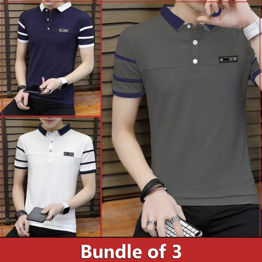 Pack of 3 Sleeve Stripe T-shirts