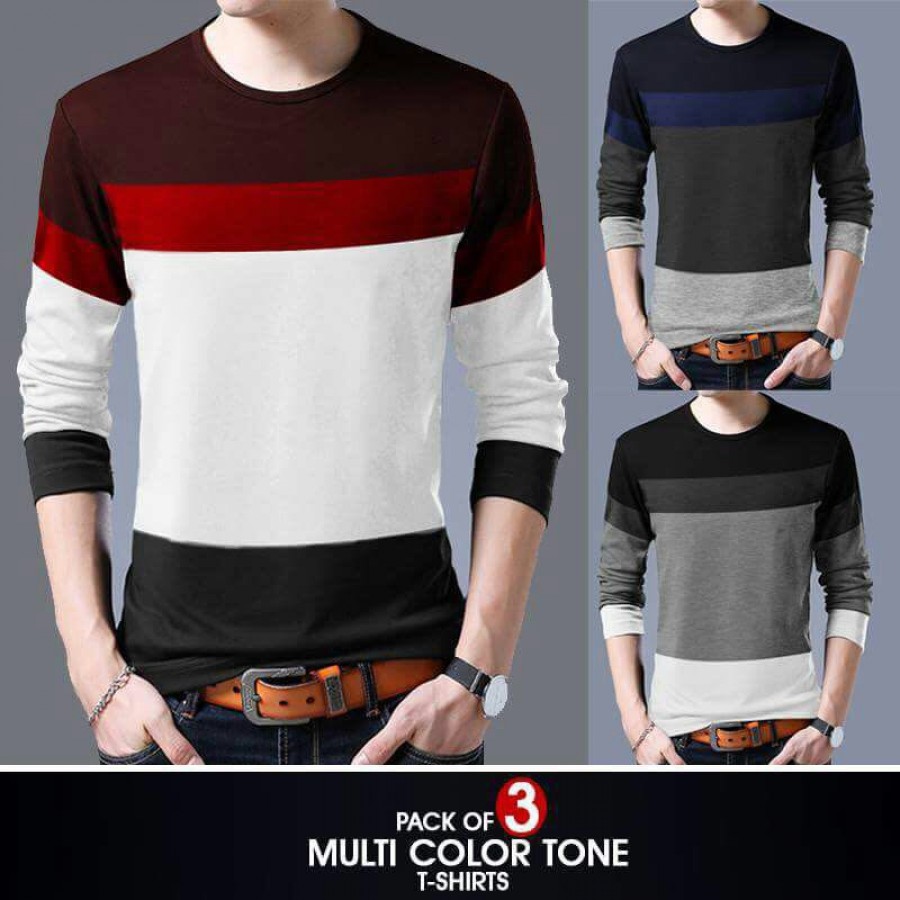 PACK OF 3 Multi color tone t-shirt