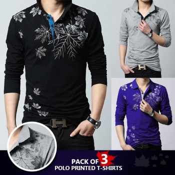 Pack of 3 Polo Printed T-shirt 
