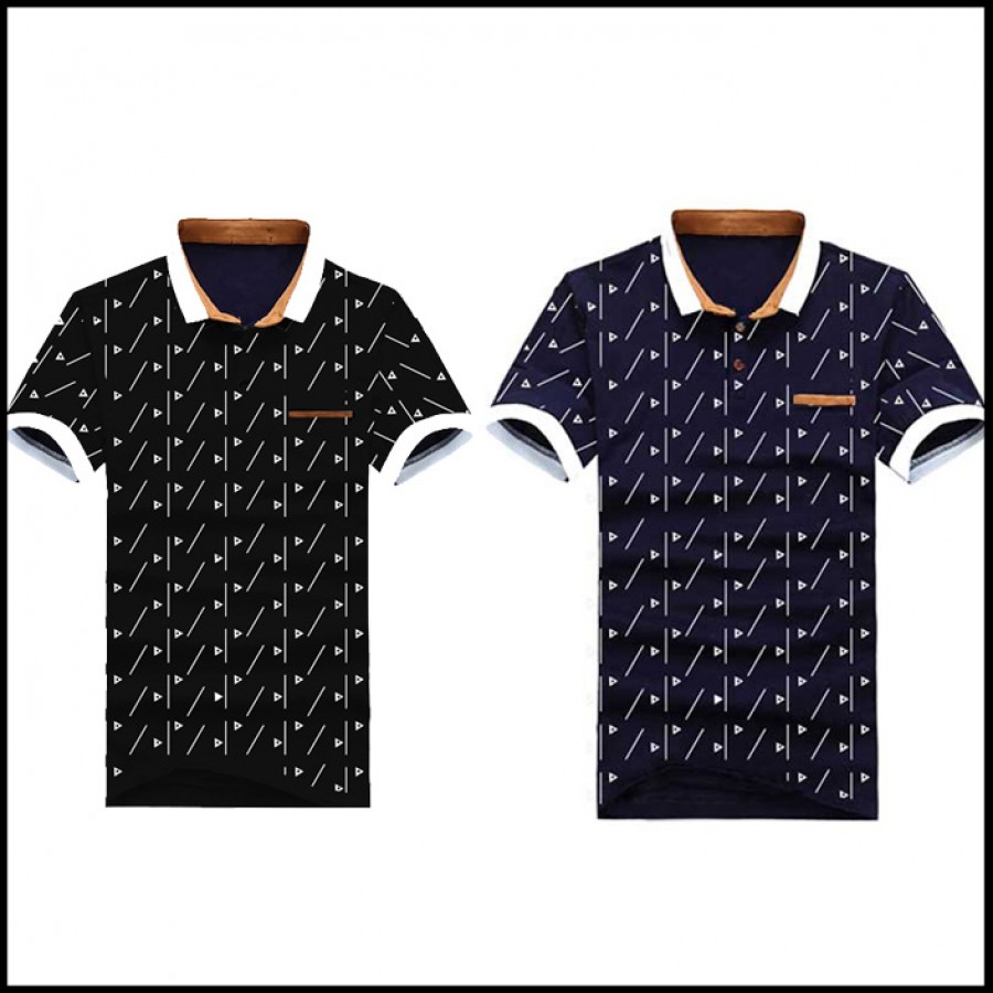 Pack of 2 Half Sleeves Polo printed T-Shirt