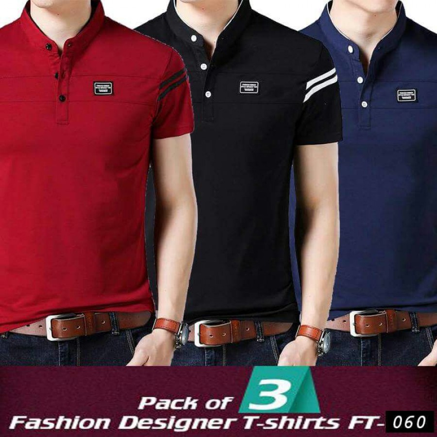 Pack of 3 Fashion Designer T-shirts F-060