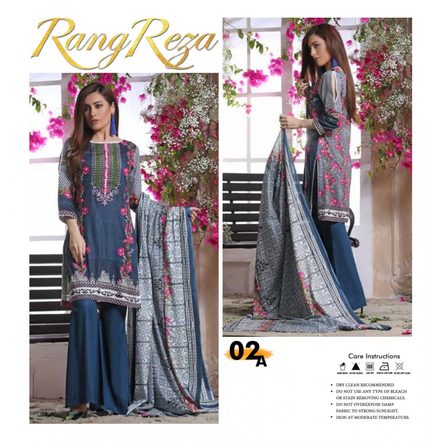 Rangreza Classic Lawn Printed Suit 2018 ( 02 A )