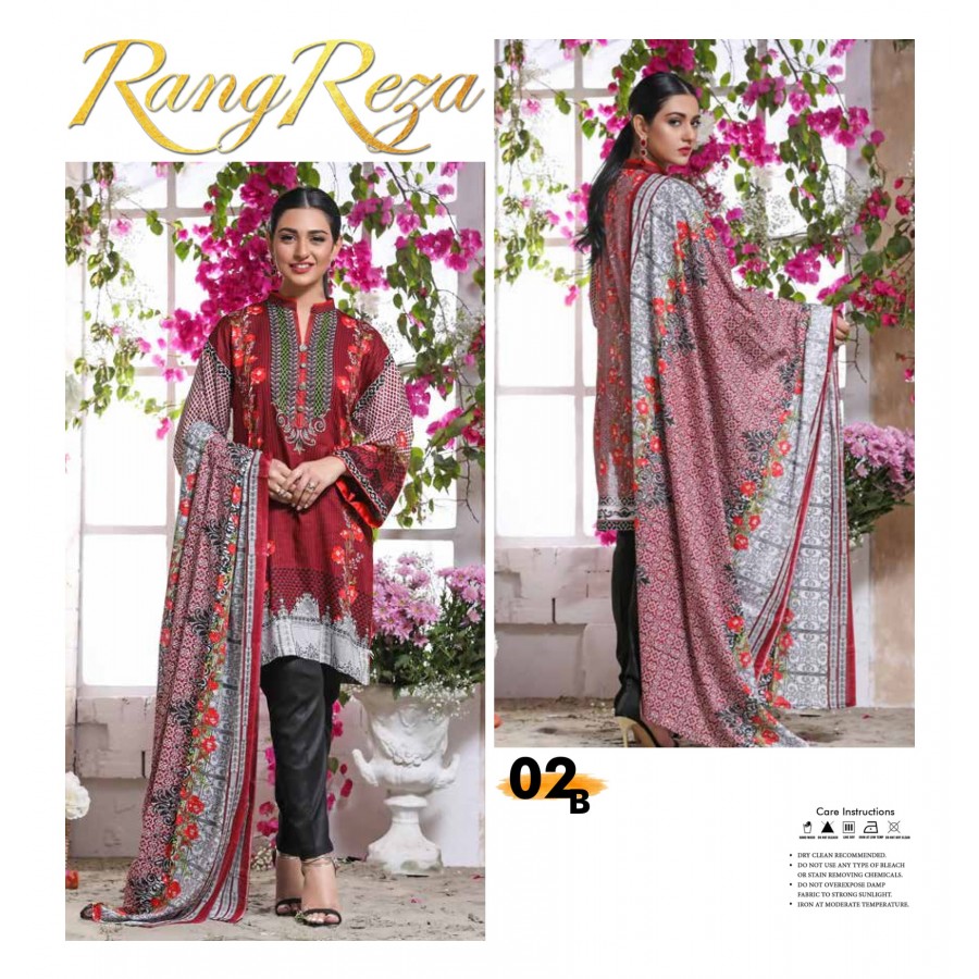 Rangreza Classic Lawn Printed Suit 2018 ( 02 B )