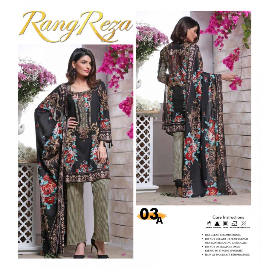Rangreza Classic Lawn Printed Suit 2018 ( 03 A )