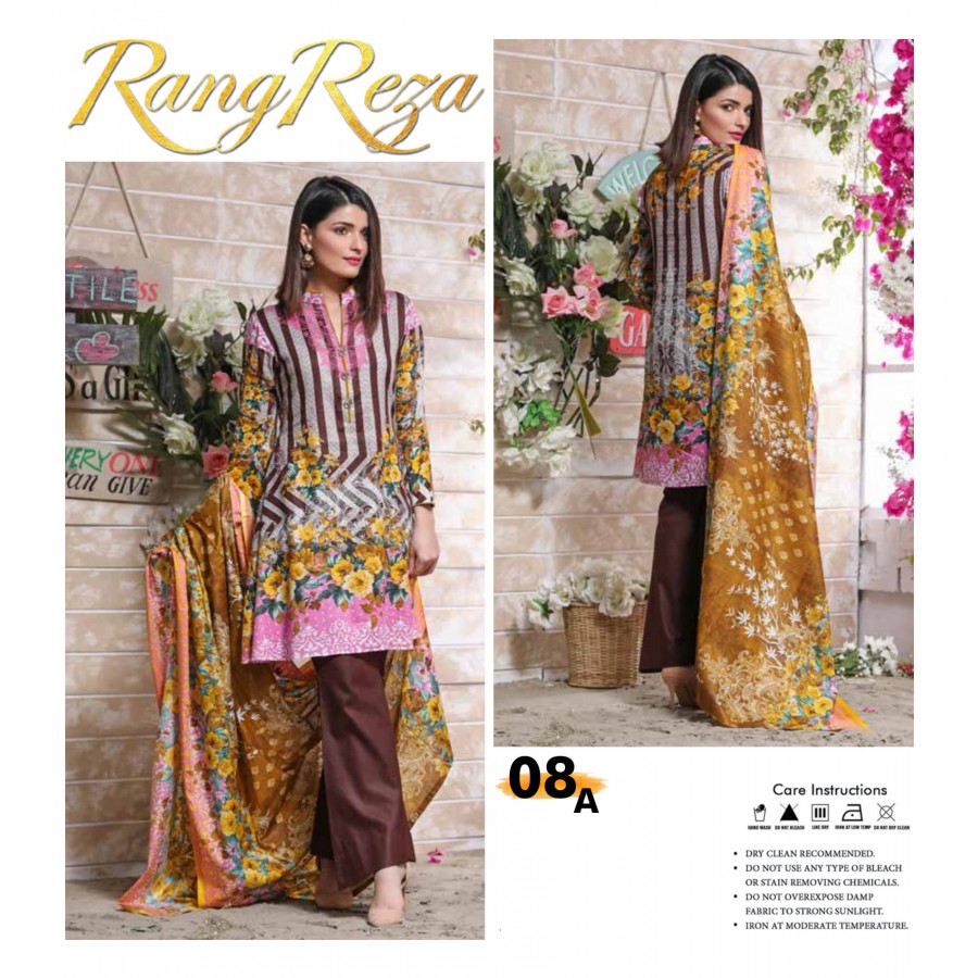 Rangreza Classic Lawn Printed Suit 2018 ( 08 A )