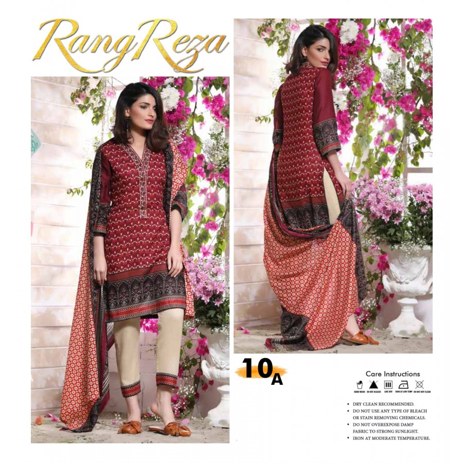 Rangreza Classic Lawn Printed Suit 2018 ( 10 A )