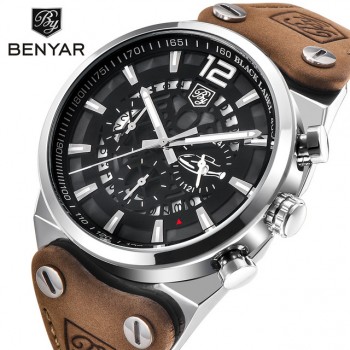 2017 BENYAR Chronograph Sport Mens Watches Men Fashion Brand Military waterproof Quartz Watch Man Dress Clock Relogios Masculino
