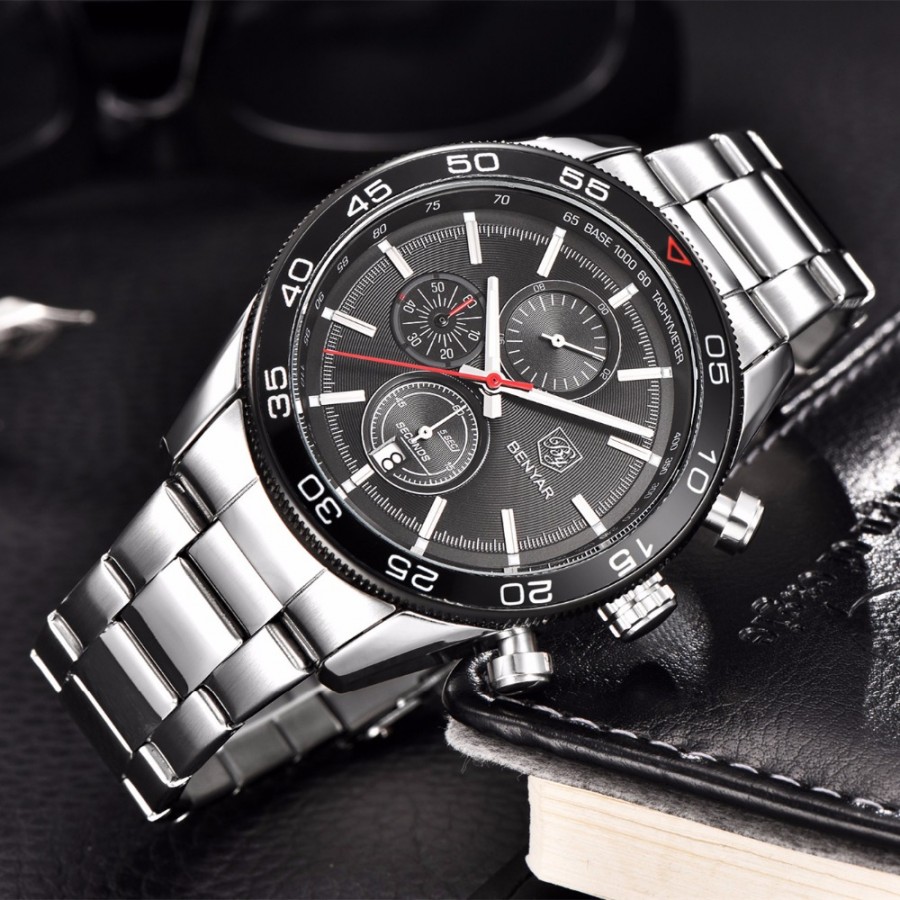 Luxury Brand BENYAR Waterproof Men's Watches Full Steel Quartz Analog Army Military Sport Watch Men Clock Male Relogio Masculino