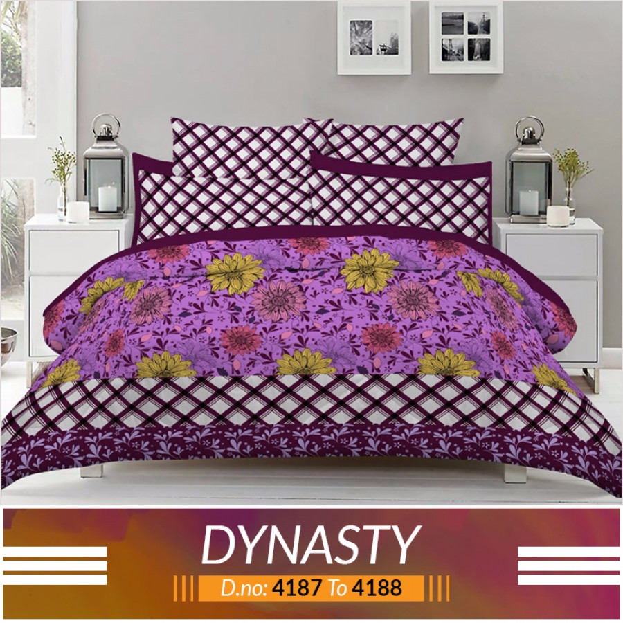 3 piece King Size Bed sheet  ( D.no:4187 to 4188 )