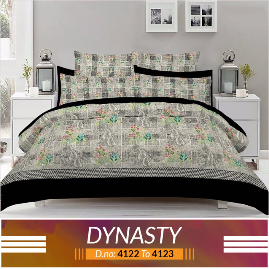 3 piece King Size Bed sheet  ( D.no:4122 to 4123)