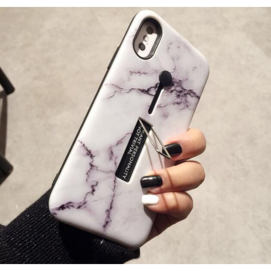 PK013 Marble design printed case with holder  Marble design printed pattern case with finger holder for good support 