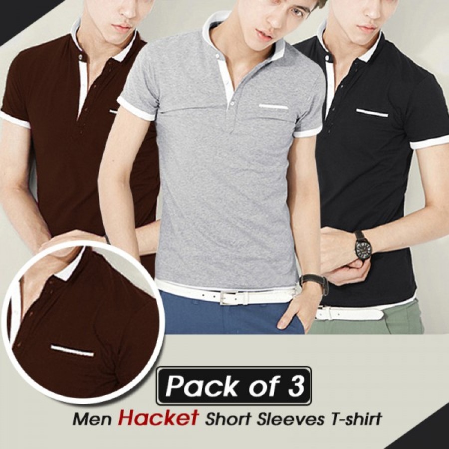 Pack of 3 Men Hacket Short Sleeves T Shirts