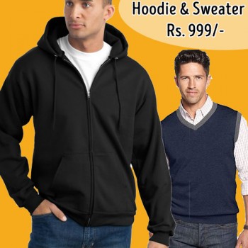 Pack of 2 (Zipper Hoodie and Sleeveless Sweater)