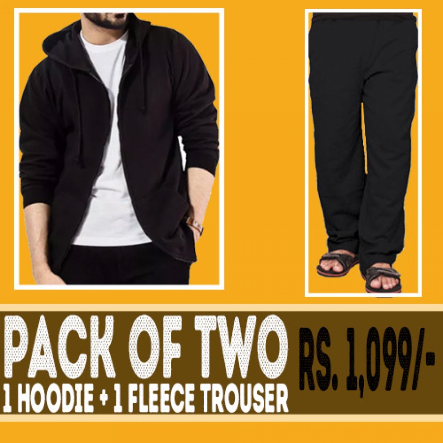 Pack of 2 (1 Zipper Hoodie + 1 Fleece Pajama)
