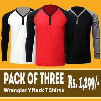 Pack of 3 Rangler Y Neck T Shirts