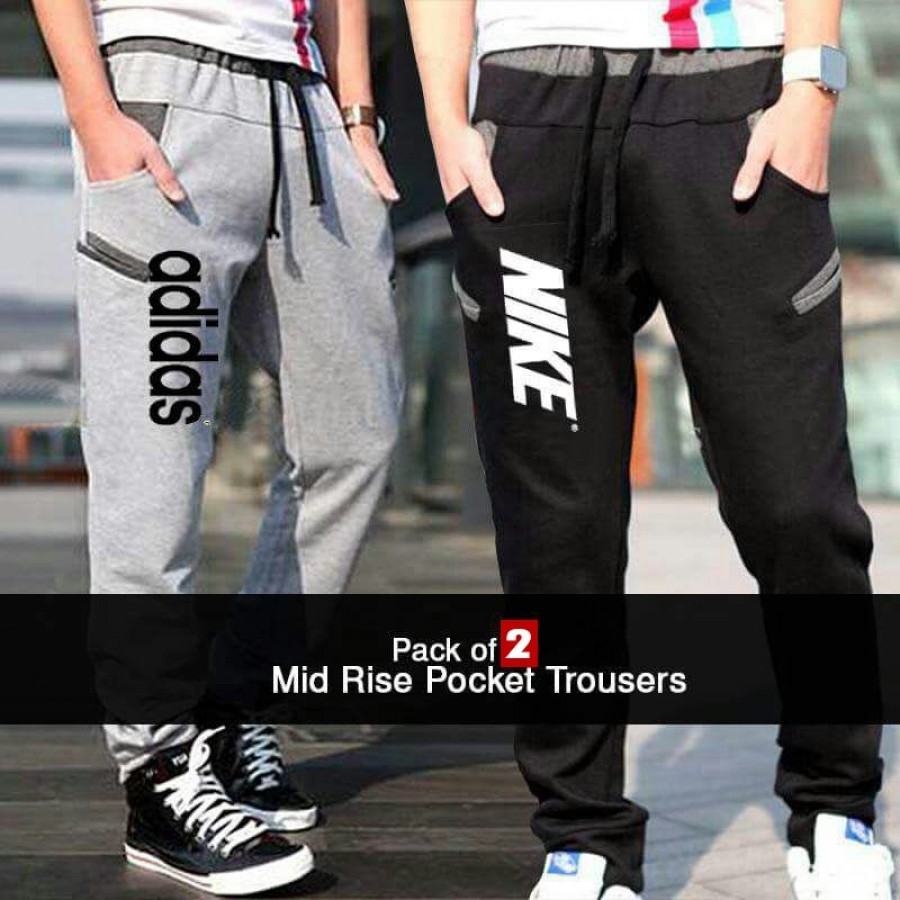 Pack of 2 Mid Rise Pocket Trousers