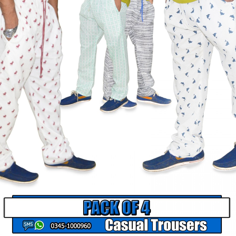 PACK OF 4 CASUAL TROUSERS (Premium Quality) - Design 2