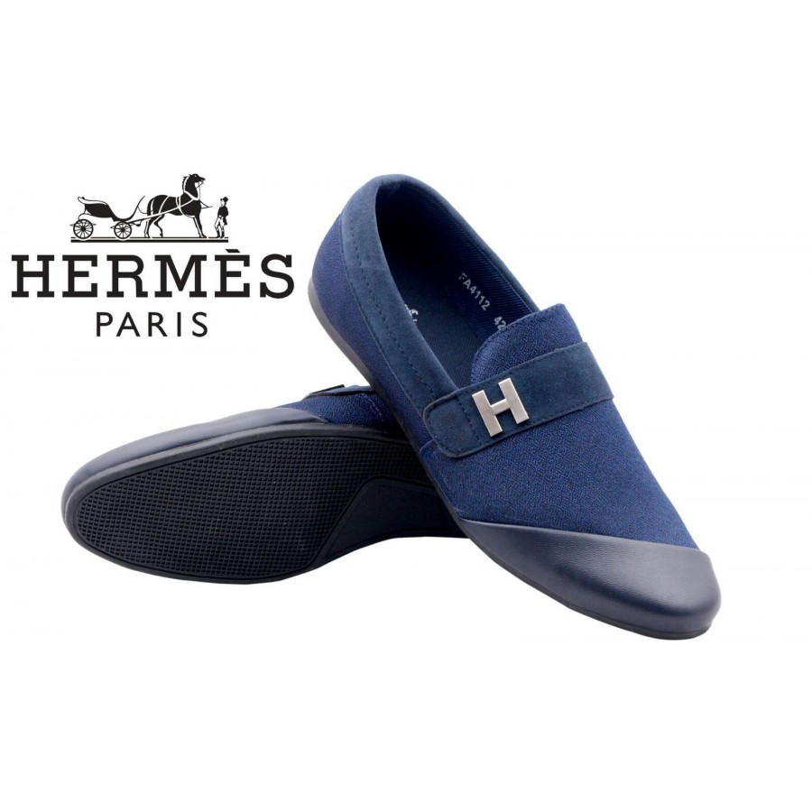 Hermes Paris Men Blue Shoes H5