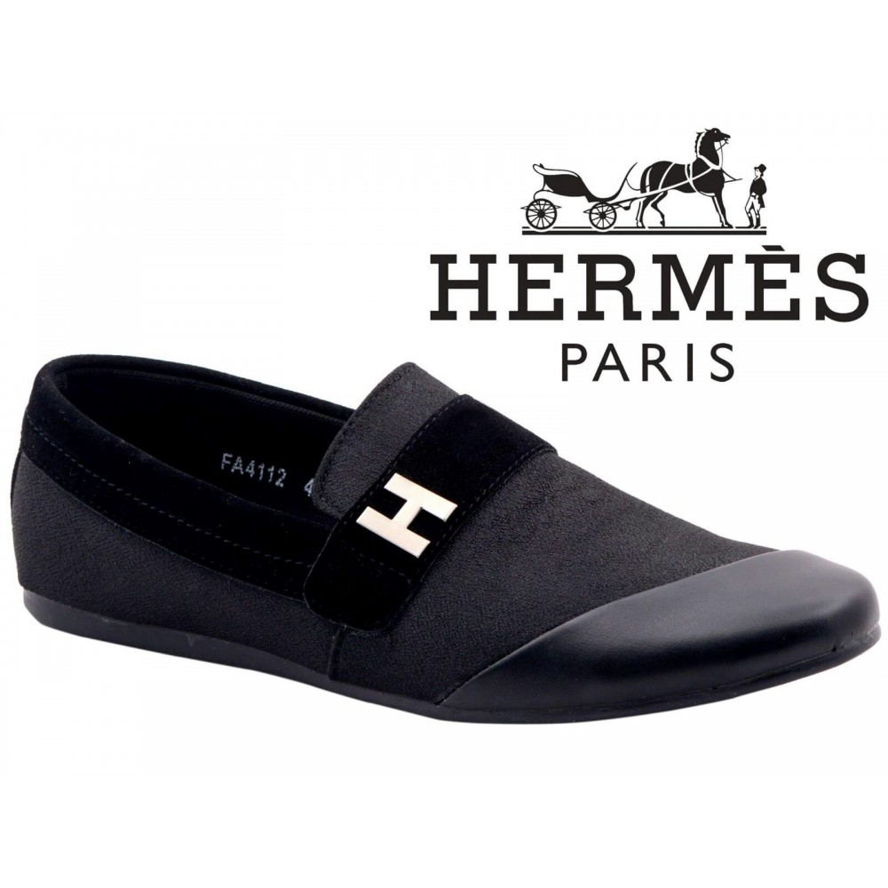 Men&#39;s Footwear : Hermes Paris Men Black Shoes H6