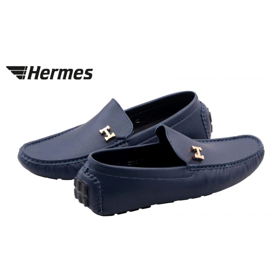 Hermes Paris Men Blue Shoes H7