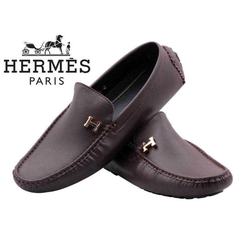 Footwear : Hermes Paris Men Brown Shoes H8