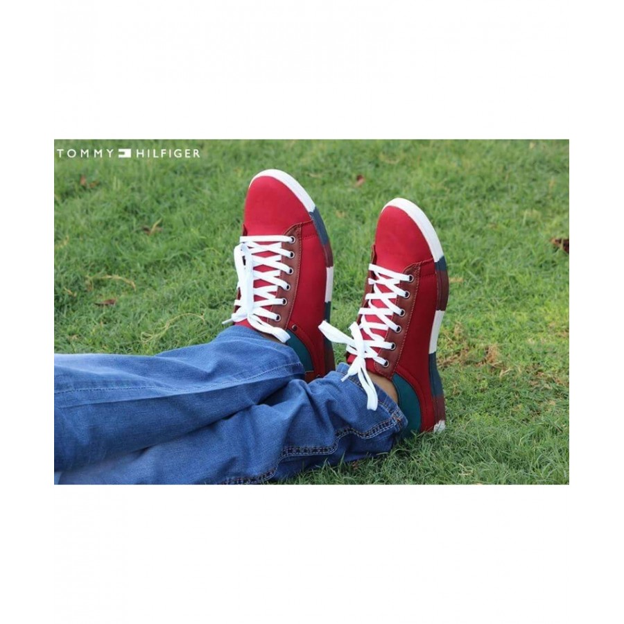 Tommy Stylish Red Laced-Up Shoes T5