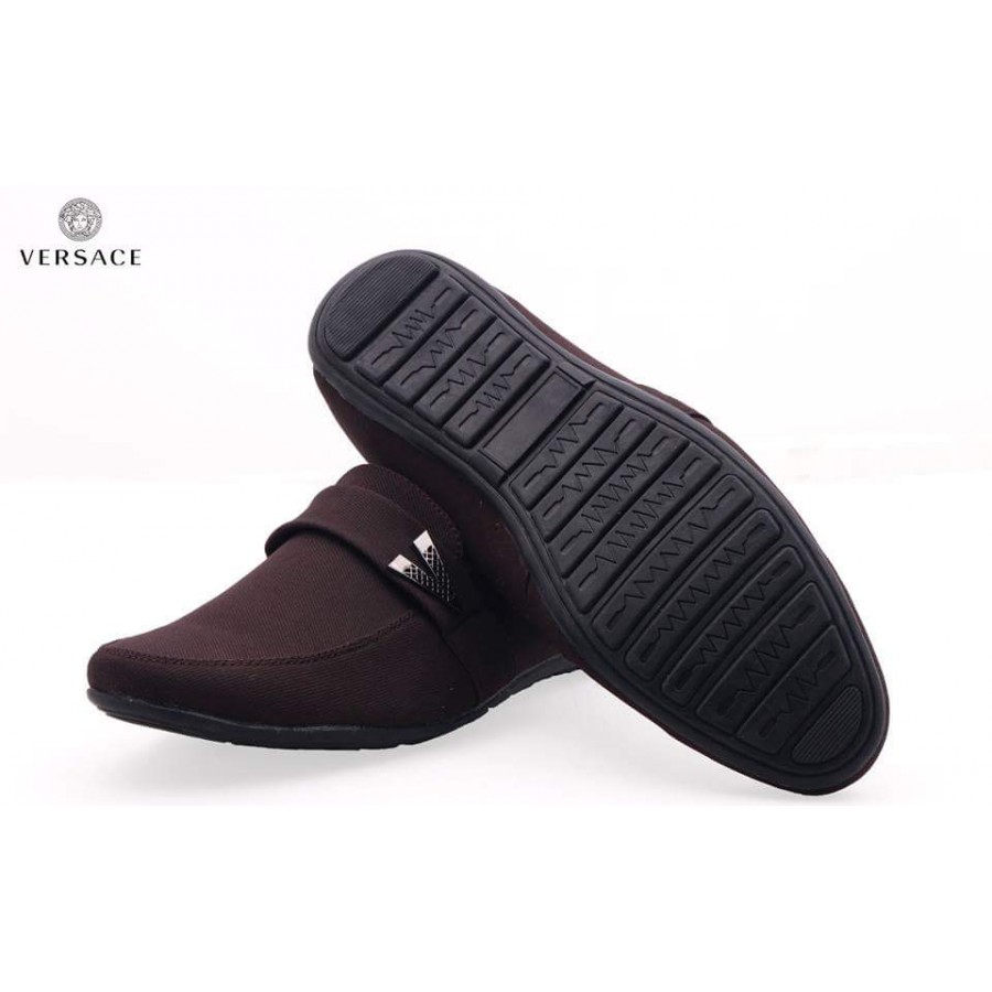 Versace Brown Decent Design Loafer Shoes V2