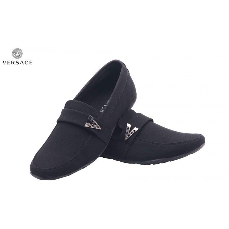 Versace Black Decent Design Loafer Shoes V3