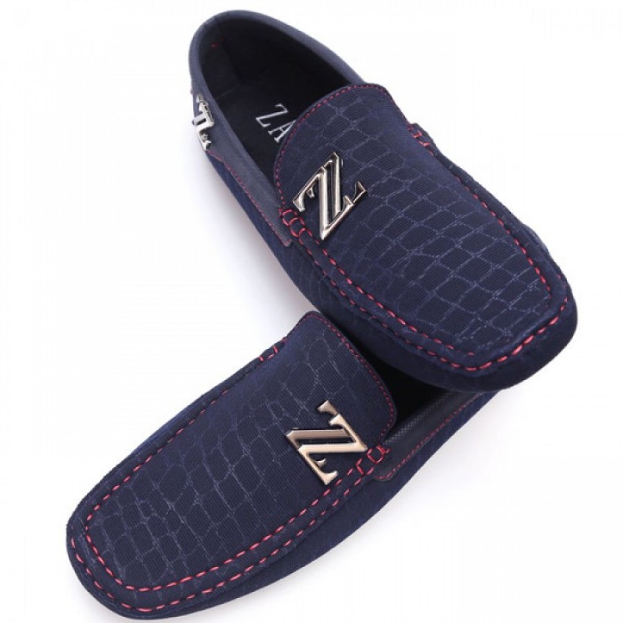 Zara Blue Red Stiched Stylish Loafers Z1