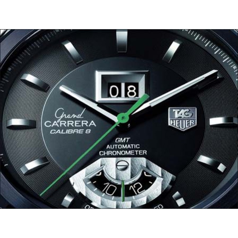 Image result for TAG Heuer Grand Carrera Calibre 8 RS Grand-Date GMT Automatic in Green