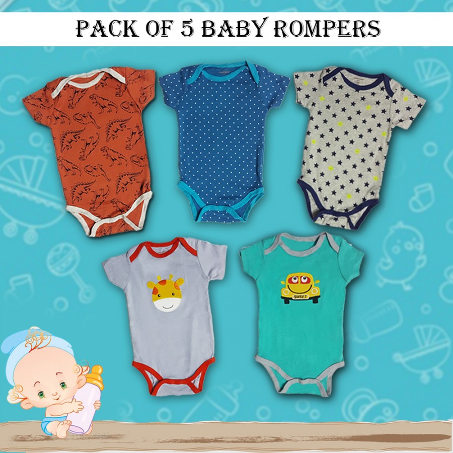 Pack of 5 Baby Rompers