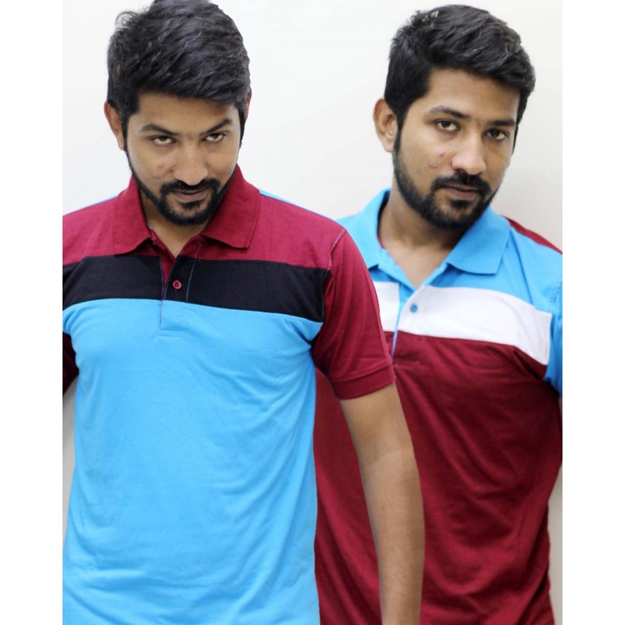 Pack Of 2 Contrast Polo T Shirts