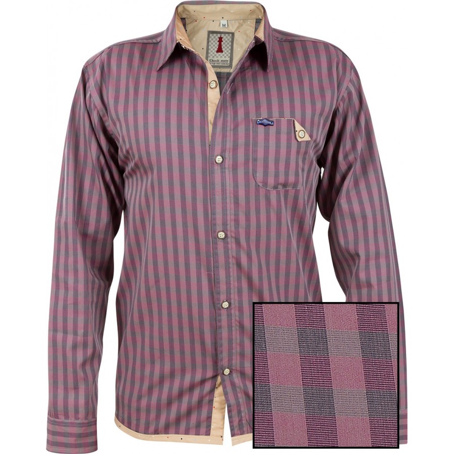 Rouge Check Smart Casual Shirt Design 1