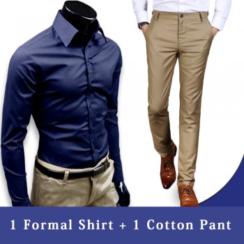  1 Cotton pant + 1 Formal Shirt