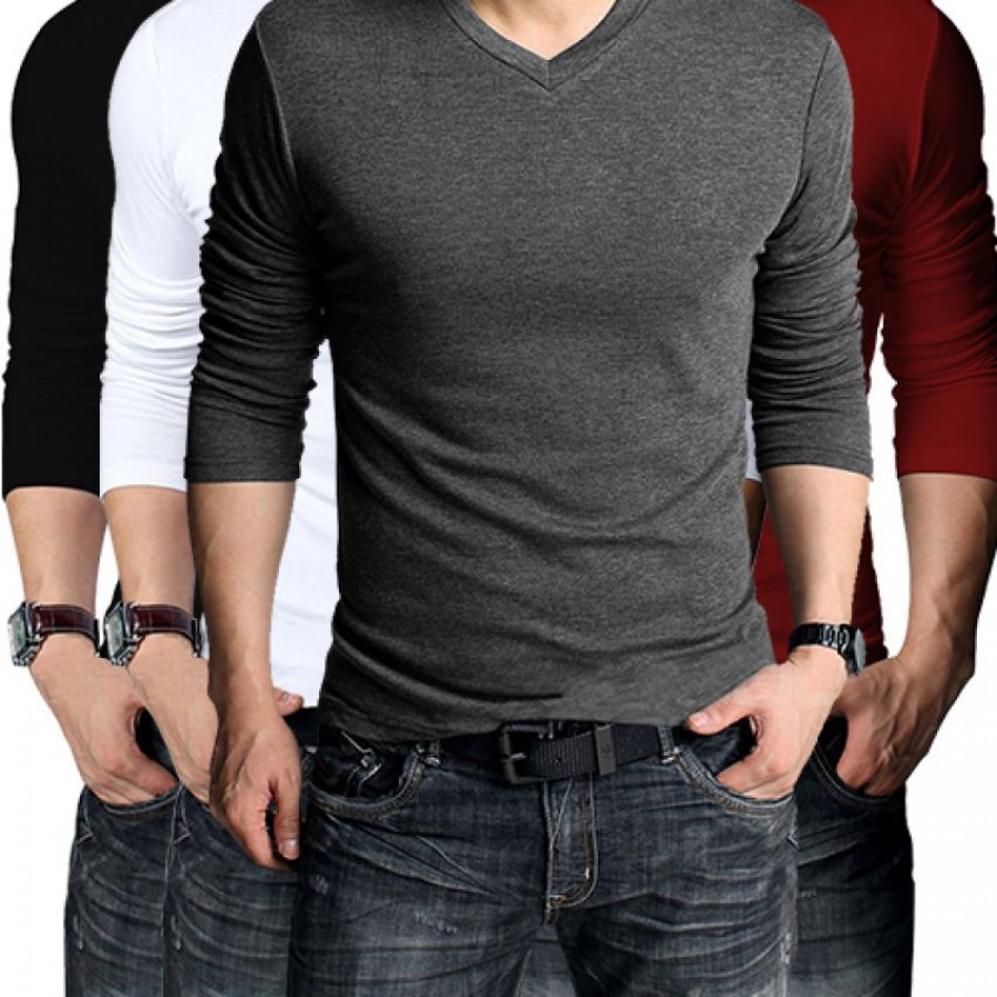 Pack of 3 (2 Full Sleeves T Shirts and 1 Sweater)