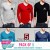 Pack of 5 Logo Printed V Neck Shirts - Design 5-  Bumper Discount Sale