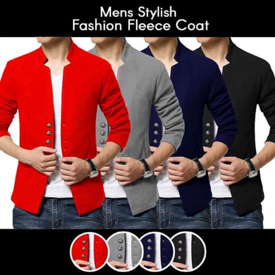 Mens Stylish Fashion Fleece Coat