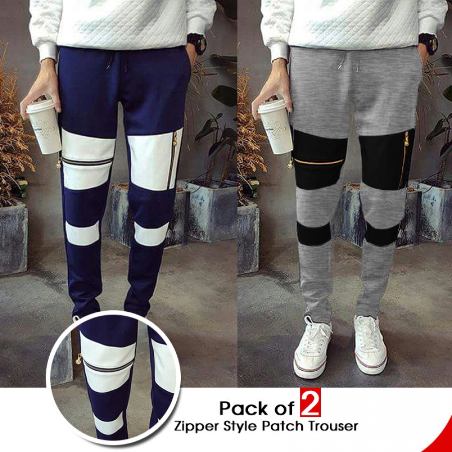 Pack of 2 Zipper Style Patch Trouser