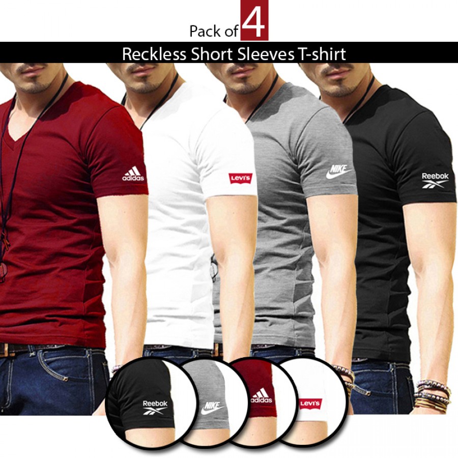 Pack of 4 Reckless Short Sleeves T-shirt
